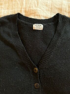 Cotton On Black V-Neck Button Cardigan